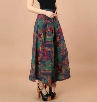 Floral Casual High Waist Trousers