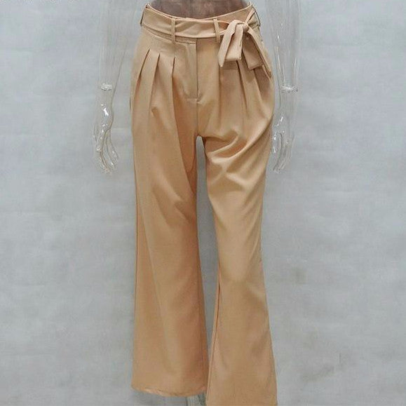 Loose Wide Leg Pants With Sashes