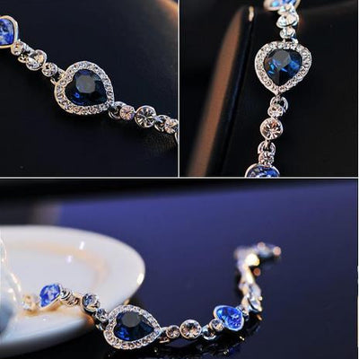 Classic Ocean Heart Crystal Bracelet