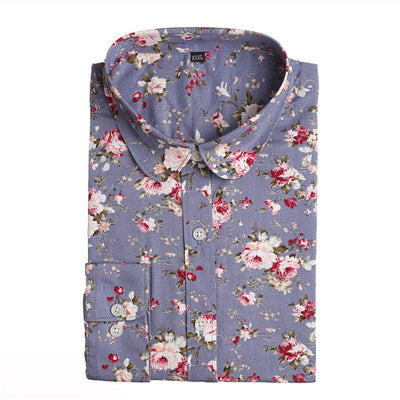 Dioufond New Floral Long Sleeve Vintage Blouse Cherry Turn Down Collar Shirt Tops Fashion