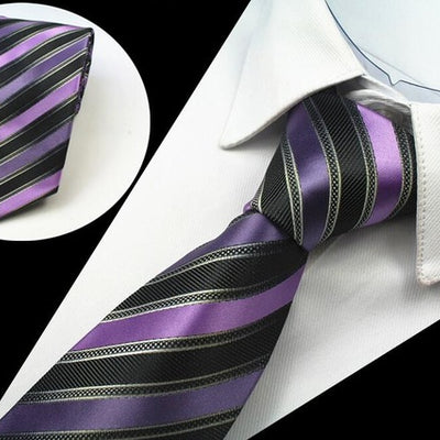 New Design 100% Silk Men Tie 8cm Striped Classic Business Neck Tie For Men Suit For Wedding Party Necktie