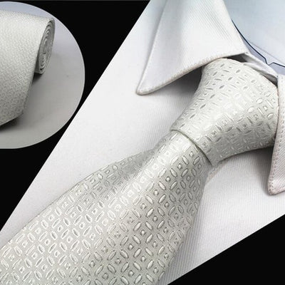 New 8cm 100% Jacquard Woven Silk Tie For Men Striped Neckties Man's Neck Tie For Wedding Business Party Factory Sale