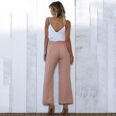 Loose Wide Leg Pants With Sashes