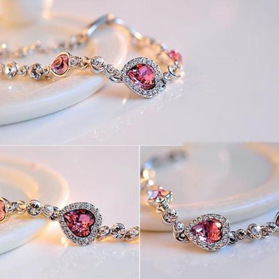 Classic Ocean Heart Crystal Bracelet