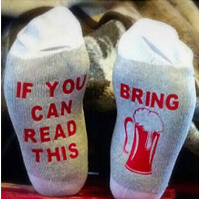 If you can read this Bring Me a Glass of Wine Socks