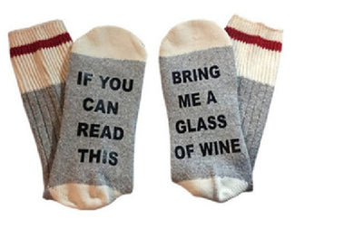 If You can read this, Bring Me a Glass of Wine Socks