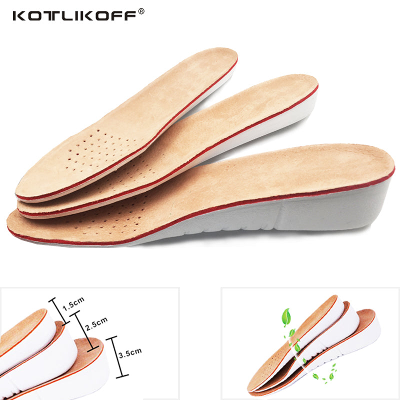 Height boosting inserts  Leather Insoles Height Increase insole Pigskin shoe pad inserts foot care pad Shoe accessories for shoes Men Women pad