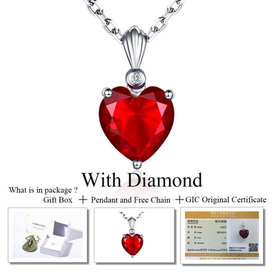 925 Sterling Silver Emerald Necklace Sapphire Pendant Ruby jewelry heart Necklaces & Pendants for women silver 925